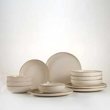 Kutahya Porcelain Moderna 24-Piece Dinner Set for 6 People – Cinnamon