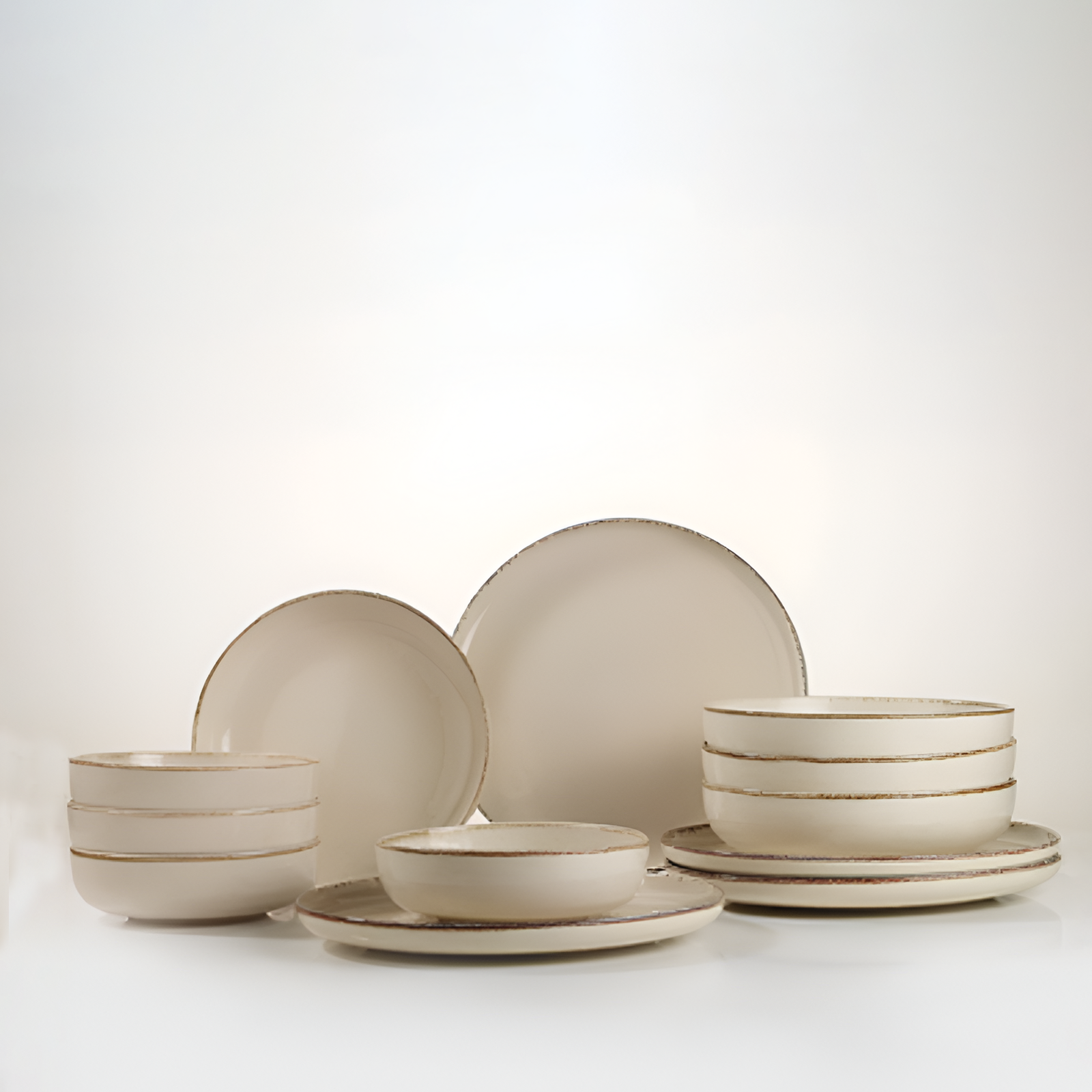 Kutahya Porcelain Moderna 24-Piece Dinner Set for 6 People – Cinnamon