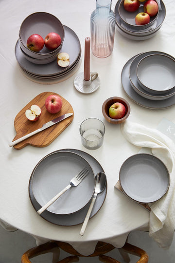 Kutahya Porselen Moderna 12-Piece Dinner Set for 4 People – Gray